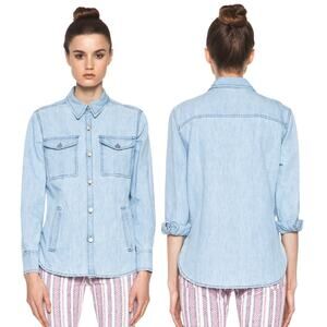 Isabel Marant Etoile Chambray Button Up Shirt Blue Medium
